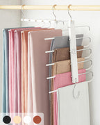 MORALVE Pants Hangers Space Saving - European Beechwood Scarf and Jean Hangers - Closet Organizer and Space Saver Pant Rack, Leggings Hanger, and Scarf Holder with 360° Swivel Hook (1 Pack)