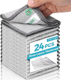 24 PCS Non Scratch Wire Dishcloth, Cleans Fast Without Scratching, Stands Up to Stuck-on Grime, Multi-Surface Safe, Wire Dishwashing Rag Cleaning Power for Everyday Jobs 7.87“ x 7.87”