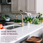 HOPE'S Perfect Countertop Cleaner and Polish - Streak-Free Multi Surface Cleaning Spray - Kitchen Spray for Granite, Quartz, Marble, Stone, Laminate, CORIAN, 22 Fl Oz, Pack of 1 with Microfiber Cloth