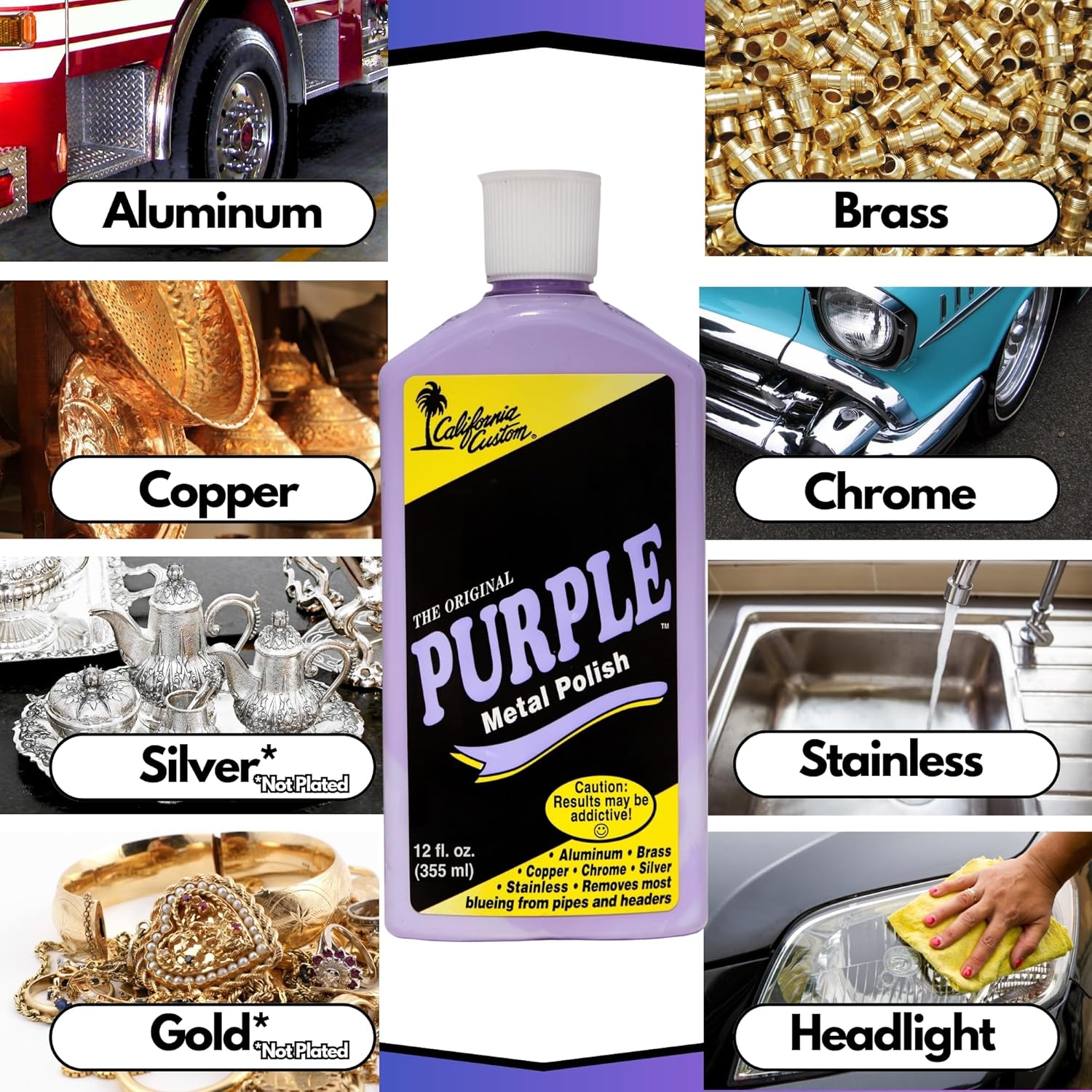 Products – The Original Purple Metal Polish, No Silicone, Body Shop Safe, Great for Aluminum, Brass, Copper, Chrome, Silver, Stainless and Gold, Made in The USA (3)