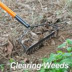 VNIMTI Garden Rake for Gardening, Heavy Duty Garden Rake for Lawns, 14 Tines Bow Rake with Fiberglass Handle, 58 Inches