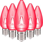 HLO Lighting Smooth C9 Christmas Lights | Pink LED Bulbs for Indoor & Outdoor Christmas Decor | Set of 25
