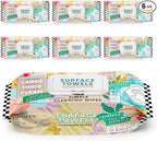 6 Packs Surface Cleaning Wipes, Thick & Large Dispose, All-Purpose Cleaner for Bathroom, Kitchen, Office, 600 Count Soft Flow, Biodegradable, White Soap Scent