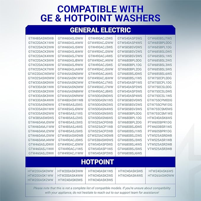 [UPGRADED] BlueStars WH03X30517 Washer Shift Actuator & WH01X27538 Washer Drive Belt & WH05X24185 Washing Machine Clutch & WH01X24434 Washer Spring - for GE Hotpoint Clothes Washer