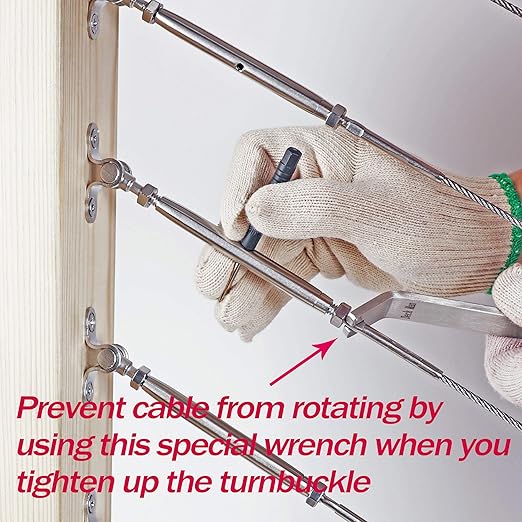 T316-Stainless Steel Adjustable Angle 1/8" Cable Railing Kit/Hardware for Wood Post，Marine Grade (30 Pack)