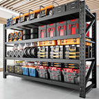 5000LBS Storage Shelves,71" W Garage Shelving Heavy Duty Metal Adjustable Garage Shelves, Shelving Units Industrial Shelving for Warehouse,71" W x 24" D x 69" H,Black