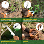 MelonArt Garden Tool Set,10 Pcs Heavy Duty Gardening Hand Tool Kit for Women Aluminum with Non Slip Ergonomic Handle, Storage Tote Bag and Gardening Gloves, Ideal Gifts for Women and Men