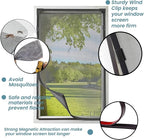 DIY Magnetic Window Screen Replacement Adjustable Mesh Screen 55"H*36"W with Magnets Fits Any Size White Frames with Grey Fiberglass Screen