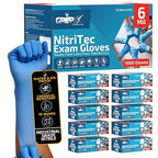 Heavy Duty 6 Mil Blue Nitrile Gloves Disposable Latex & Powder Free -Extra Stretchy Fentanyl Safe |Medical,First Aid Kit,EMT|Food Safe Rubber Gloves for Cooking & Cleaning|Bulk Pack (1000)