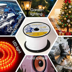 Low Voltage Landscape Lighting Cable 18/2 SPT-1W Bulk Lamp Cord 300-Volt 18-Gauge 100-feet Spool White UL Listed