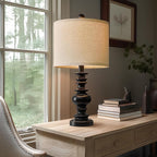 BOBOMOMO 20" Table Lamp Set of 2 for Bedroom Living Room Vintage Rustic Traditional Nightstand Bedside Lamps（Suitable for Decorating Small Areas）