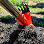 2-in-1 Garden Hoe and Weed Puller Rake, 60 Inch Adjustable Long Handle Weeding Tool Heavy Duty Spring Steel Head with Sand Grain Coating, Weed Remover for Garden, Yard, Lawn, Driveway