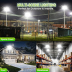 STASUN 300W LED Flood Light, Mini Series Outdoor Floodlight, 30000LM 6000K Daylight White, IP66 Waterproof, 3 Adjustable Heads, Exterior Flood Lights for Backyard, Driveway, Garage, Patio, Barn