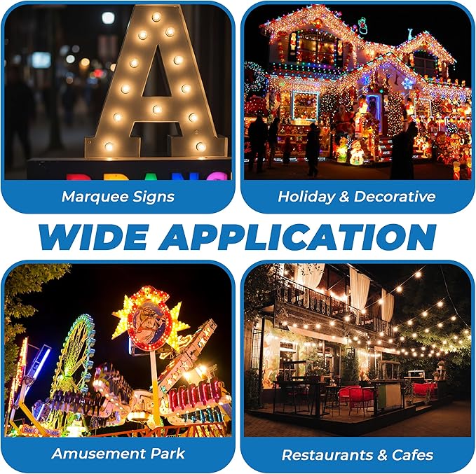 OHLECTRIC Frost White Night Light Bulbs (10-Pack) 11-Watt S14 Sign Bulb, Decorative Light Bulbs, E26 Medium Base, Colorful Bulbs, Dimmable, Sign Replacement Lamp for Indoor & Outdoor Use. Avg Hrs 5000