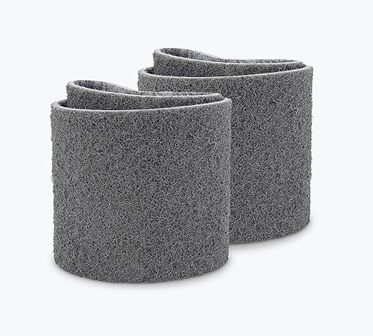 CS Unitec | PTX Superfine Fleece Nonwoven Sleeve | Abrasive Grit Torque Grinder Tool Attachment for Scratch Removal| 3-1/2" Diameter x 4" Wide, Grey, (Pack of 4)