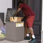 Upgrade 48 Gallon Package Delivery Box for Porch with Sign, Outdoor Storage with Lockable Secure, Large Double Wall Resin Outdoor Package Delivery and Waterproof