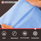 Disposable Cleaning Cloths Reusable Dsih Cloths for Kitchen Disposable Dish Rag Dry Fast 11.8x11.8 inch Pack of 100, Blue