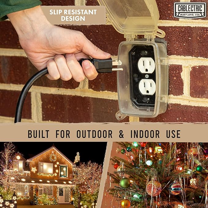 3 Pack Weatherproof Black Extension Cord 8 ft, 16/3 SJTW 8 Foot Outdoor Extension Cord 3 Prong, 13 Amp Heavy Duty Exterior Power Cable Multi Pack Great for Outside, Landscaping & Lawn