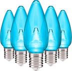 HLO Lighting Smooth C9 Christmas Lights | Teal LED Bulbs for Indoor & Outdoor Christmas Decor | Set of 25