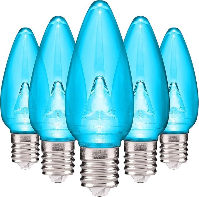 HLO Lighting Smooth C9 Christmas Lights | Teal LED Bulbs for Indoor & Outdoor Christmas Decor | Set of 500
