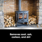 Furniture Clinic Stove Care Kit – Clean & Restore Log Burners, Grates, & Fireplaces | Removes Soot & Dirt | One Bottle Glass & Metal Cleaner + Stove Polish | 500ml / 17 Fl Oz Each Bottle