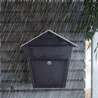 Wall Mount Locking Mailbox - Black Horizontal Triangular Security Mailbox - Waterproof Vertical Drop Mail Box Outdoor with Key