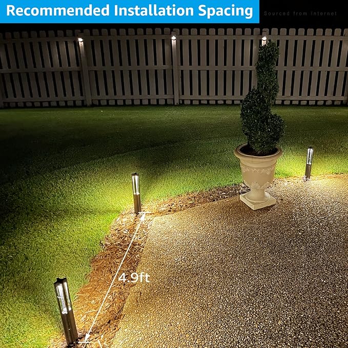 LEONLITE 10-Pack Low Voltage Landscape Pathway Lights, LED Bollard Path Lights, 3W Outdoor Landscape Lighting for Driveway, Garden, Aluminum, 12-15V AC/DC, IP65 Waterproof, 3000K Warm White, Black