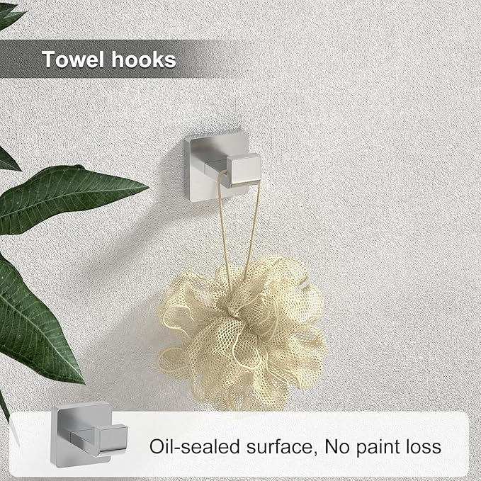 Toilet Paper Holder Collision Avoidance Towel Racks for Bathroom Thickened Material 304 Stainless Steel Towel Rack 10-Piece Towel Bar Brushed Nickel Bathroom Hardware Set Will Not Rust