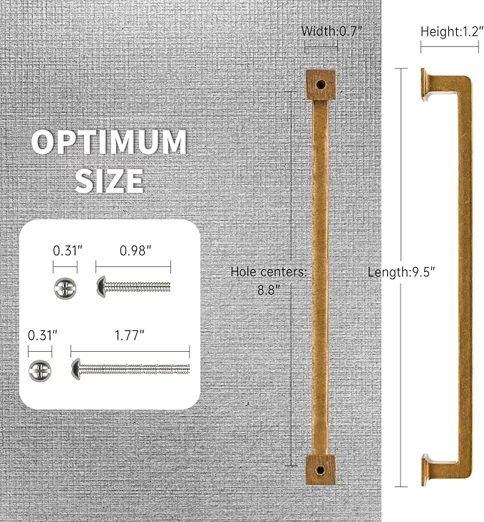 FILTA 9 Inch(224mm) Hole Centers Antique Brass Cabinet Pulls Cabinet Pulls(Set of 6),Vintage Cabinet Pulls Zinc Alloy Kitchen Cabinet Handles Cabinet Hardware for Cabinets Cupboard Drawer