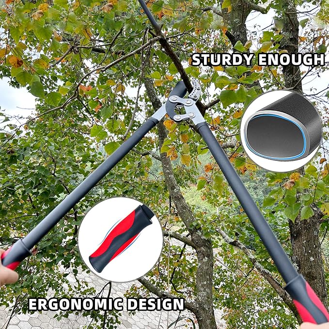 Loppers for Tree Trimming, Heavy Duty Branch Cutter Tree Clippers with Compound Action, Chops Thick Branch Ease, Garden Lopper Pruning, 32 Inch Tree Trimmer with 2" Clean Cut Capacity