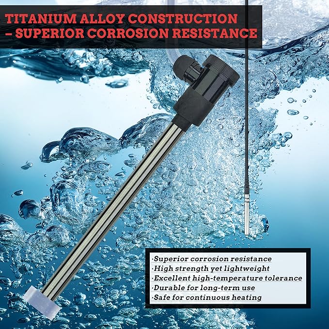 3500W 240V Above-Ground Pool Immersion Water Heater with Temp Control & GFCI – Submersible Electric Heater for Hot Tub, Bucket, Baptistry, Inflatable Pool, Baptismal Pool & Bathtub