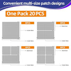 KING MOUNTAIN Grey Window Screen Repair Patch, 20Pcs 4" x 4" Heavy Duty Screen Repair Tape for Window Screen and Screen Door Tears Holes,Strong Adhesive & Waterproof Window Screen Repair Kit