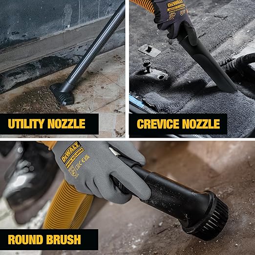 DEWALT 6-Gallon STEALTHSONIC Ultra Quiet Poly Shop Vacuum Wet and Dry, 5 Peak HP Noise Reduction Wet/Dry Vac for Jobsite, Workshop, and Garage, DXV06P-QTB