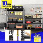 40" W Garage Shelving Heavy Duty, 1600 Lbs Loads Garage Storage Shelves Heavy Duty, 4-Tier Metal Shelving Units and Storage for Basement, Retiple Tanks,40" Wx16 Dx72 H, Black