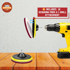 Hard Water Stain & Spot Remover -14 Piece Ultimate Value Pack Drill Brush Cleaning/Scouring Kit - Shower Doors. Glass, Porcelain, Stainless Steel, Chrome, Multi-Surface