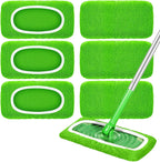Reusable Dry Sweeping Cloths Microfiber Wet Pads Refill Compatible with Swiffer Sweeper Mop, Machine Washable Sweeping Mop Pads for Use on All Sealed Floors - Stone, Hardwood, Laminate & Tile (Green)