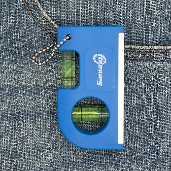 Sanung 4PCS Portable Mini Spirit Levels with Magnetic Base Small Pocket Bubble Measuring Levels Keychain Horizontal Vertical Leveler with Storage Bag for Carpentry Tripod Wall Clock