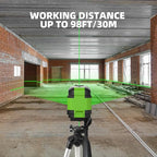 Laser Level with Tripod, HUEPAR 98Ft Self Leveling Laser Level Green Line Laser Cross Line Laser Leveler Tool for Picture Hanging, Tile, Home Renovation, Indoor Project, Battery&Carrying Bag Included