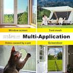 Grey Window Screen Repair Tape, 2 in X 15 FT, Screen Repair Kit for Windows or Doors, Strong Adhesive Patch Kit Fiberglass Mesh Tape