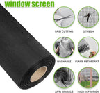 48in x 100ft Window Screen and Screen Door Mesh .Fiberglass Screen Doors for Patio and Window .for DIY Repair Or Reinstallation of Screens and Doors Gary