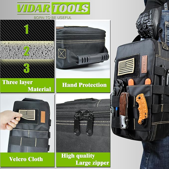 Small Tool Bag/pouch Organizer,Meter/EDC/Compact Tool Bag.Heavy Oxford cloth and large zipper,Suitable for various small tools.