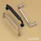 Alzassbg 6 Pack Champagne Bronze Cabinet Handles, 3-3/4 Inch(96mm) Hole Centers Arch Modern Cabinet Pulls Kitchen Cabinets Hardware for Cabinets and Drawers AL3503TGP