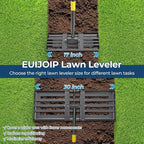 Professional Lawn Leveling Rake 30x10 Heavy Duty - Oversized Leveling Tool with 80" Stainless Steel Handle, Foldable Landscape Grading Rake for Soil Sand Topdressing & Seeding