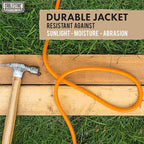 12 Gauge Extension Cord 100 ft, 12/3 SJTW 100 Foot Heavy Duty 3 Prong, Weatherproof Outdoor Power Cord Orange 15 Amp, Great for Major Appliances