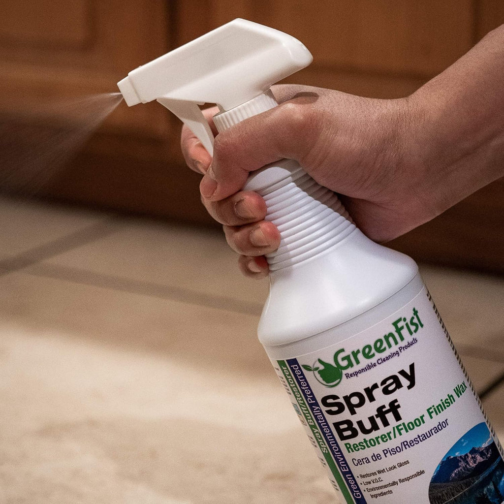GreenFist Spray Buff Restorer Renewing Floor Finish Wax Polisher Buffer[ Removes Surface Marks, Conditioned, Dry and Spotless Floors ], 32 Fluid Ounce