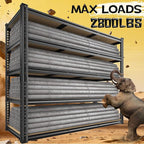 2800LBS Garage Shelving Heavy Duty 5 Tier Garage Storage Shelves, Adjustable Metal Shelving Unit Utility Rack Shelf for Warehouse, Pantry, Closet, Kitchen 72" H x 48" W x 18" D, Black，2PCS