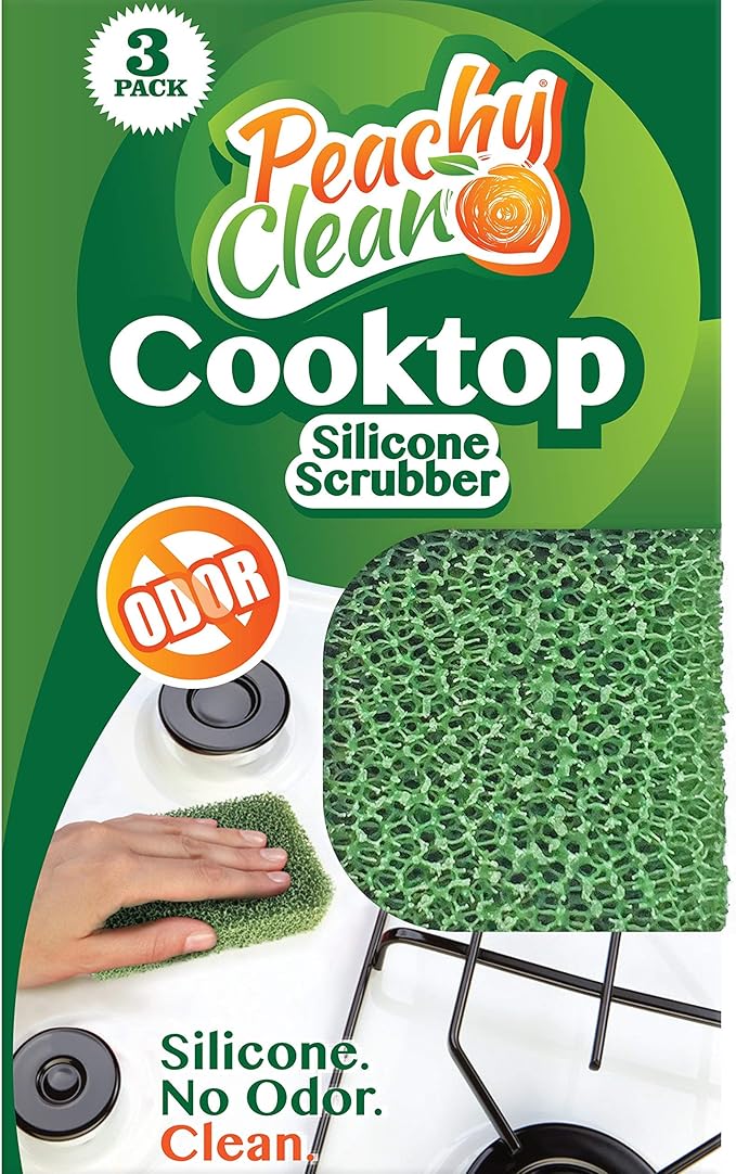 Peachy Clean Silicone Scrubber (Qty 3) - Cooktop Scrubber