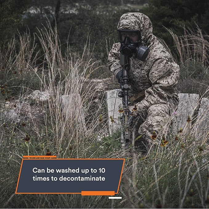 MIRA Safety MOPP-1 CBRN Protective Suit | Washable, Semi-permeable, Chemical-Resistant Coverall with Integrated Hood