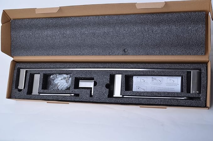 Klabb 4-Pieces Bathroom Hardware Set Brush Nickel Bathroom Accessories Set SUS304 Towel Bar Set with 24" Towel Bar -Nickle Brushed Round Type