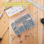 High Hardness Wood Screws Assortment Kit, 209 pcs, Phillips Drive Flat Head, Wood Screws, Screws, Drywall Screws, Assorted Screws, Screws Set, 6 Sizes (2”,1-1/2”,1-1/4”,1”,3/4”,1/2”)
